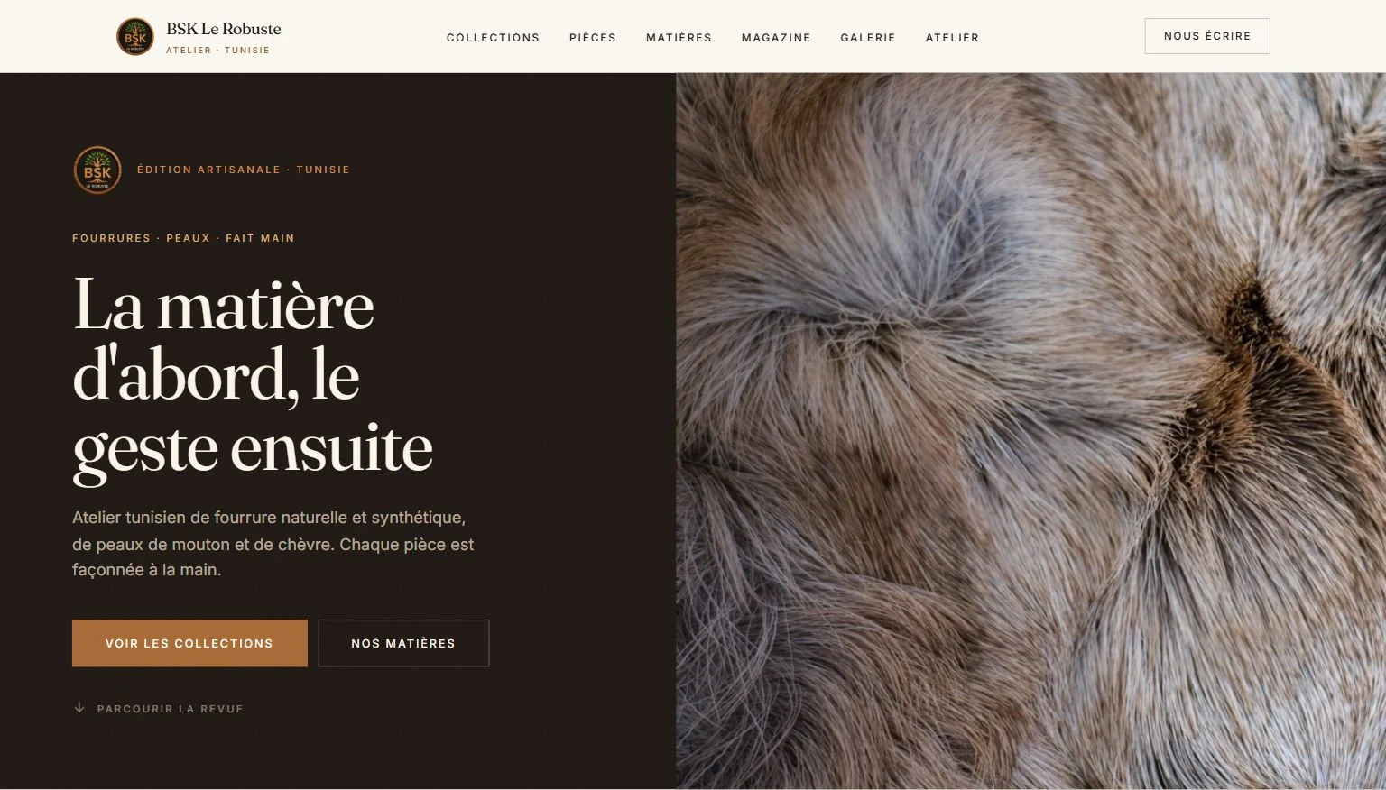 Complete homepage opening, previewed with the site’s original photography. — 1/1